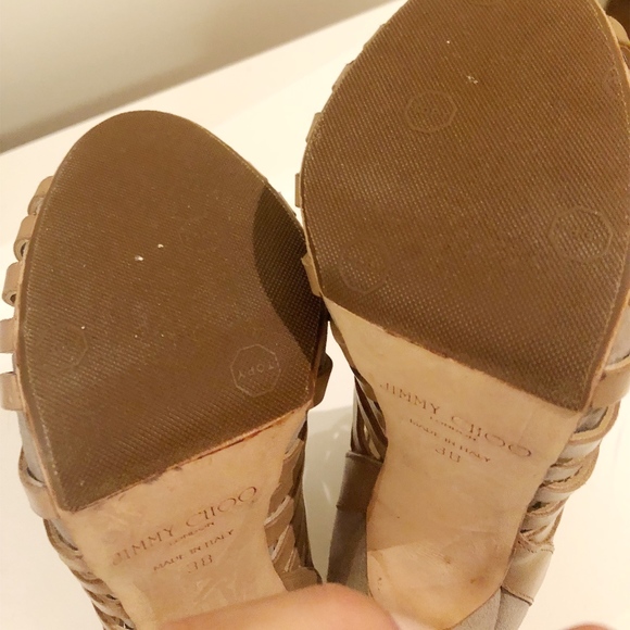 Authentic JIMMY CHOO open toe bootie 38 beige - Picture 5 of 5